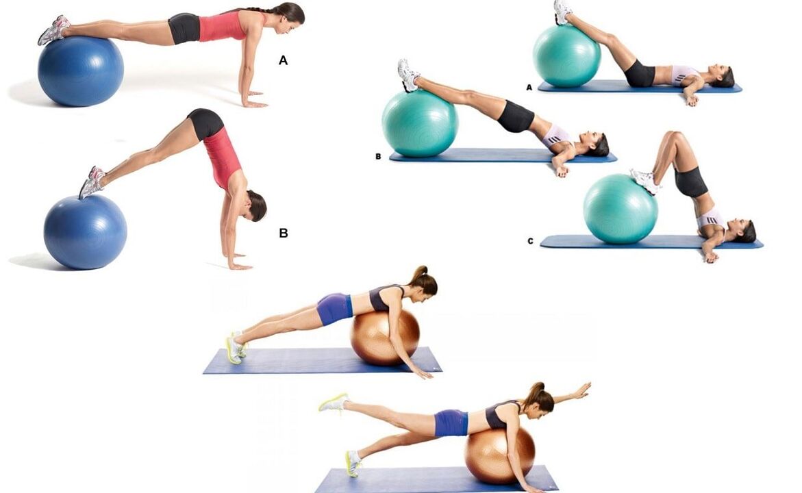 Exercicios efectivos para previr a osteocondrose espinal nun fitball